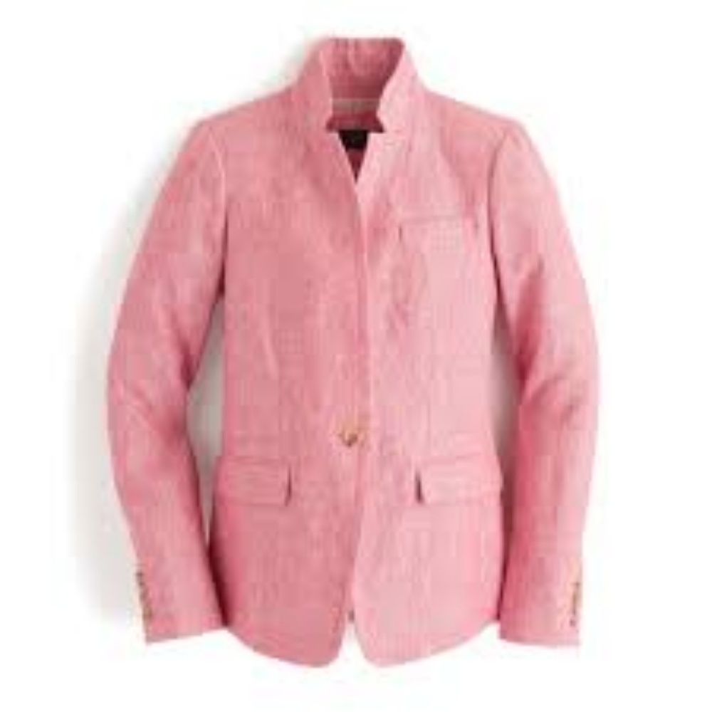 J Crew Regent blazer pink linen, 4 petite